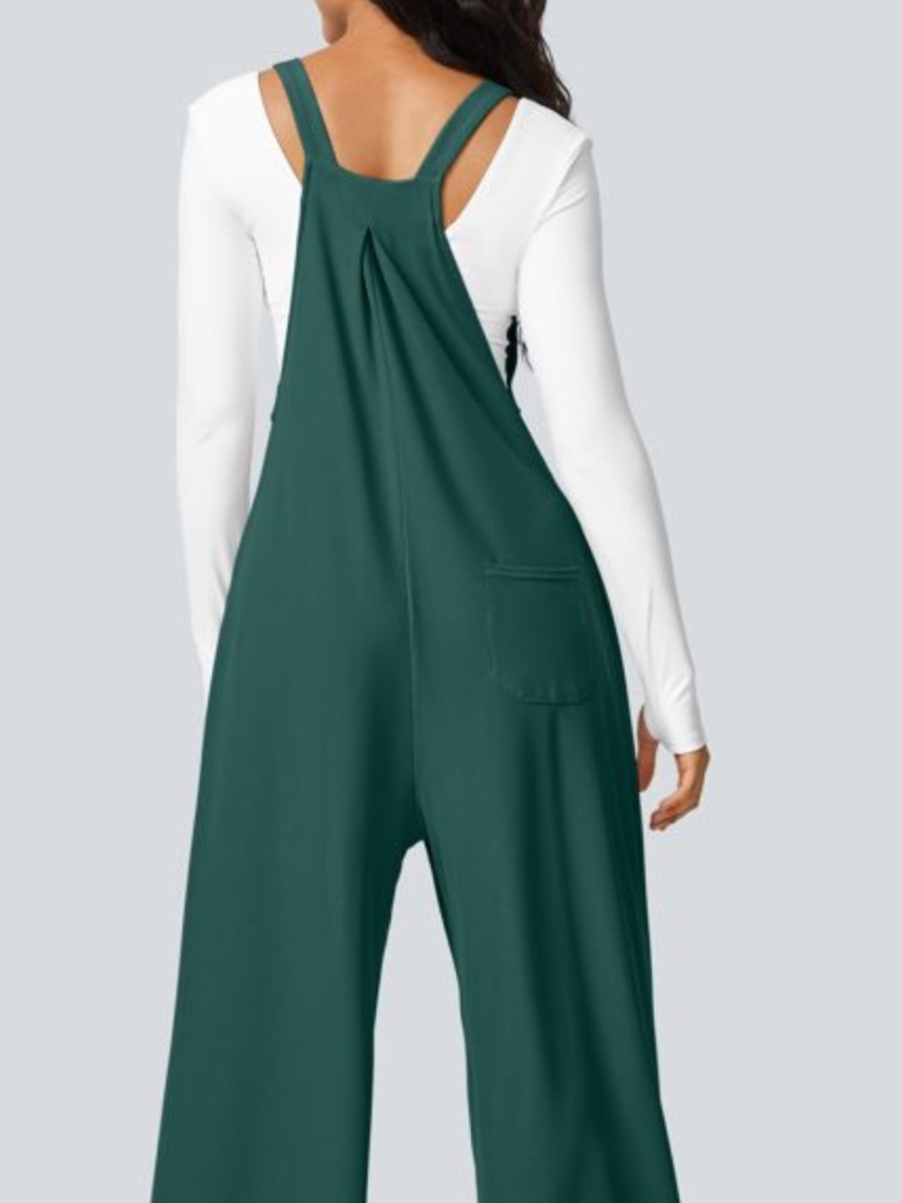 HALARA Forest Green Wide-Leg Jumpsuit Overalls - Picture 2 of 5